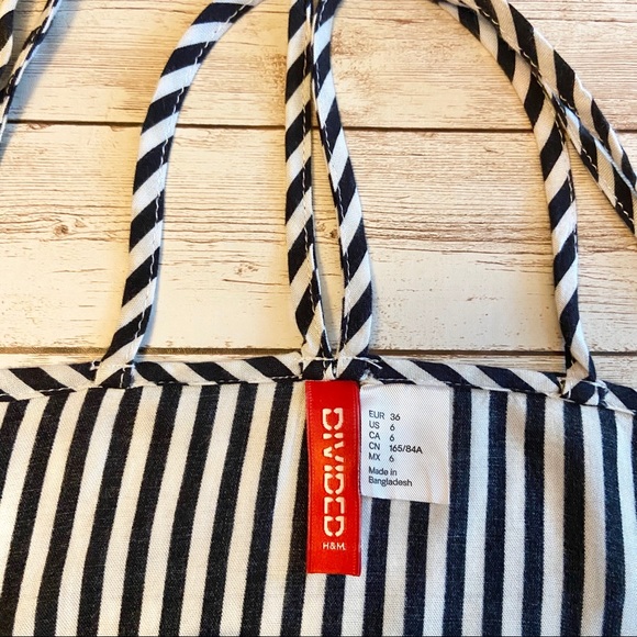 H&M black and white stripe crop tank top - Picture 3 of 5